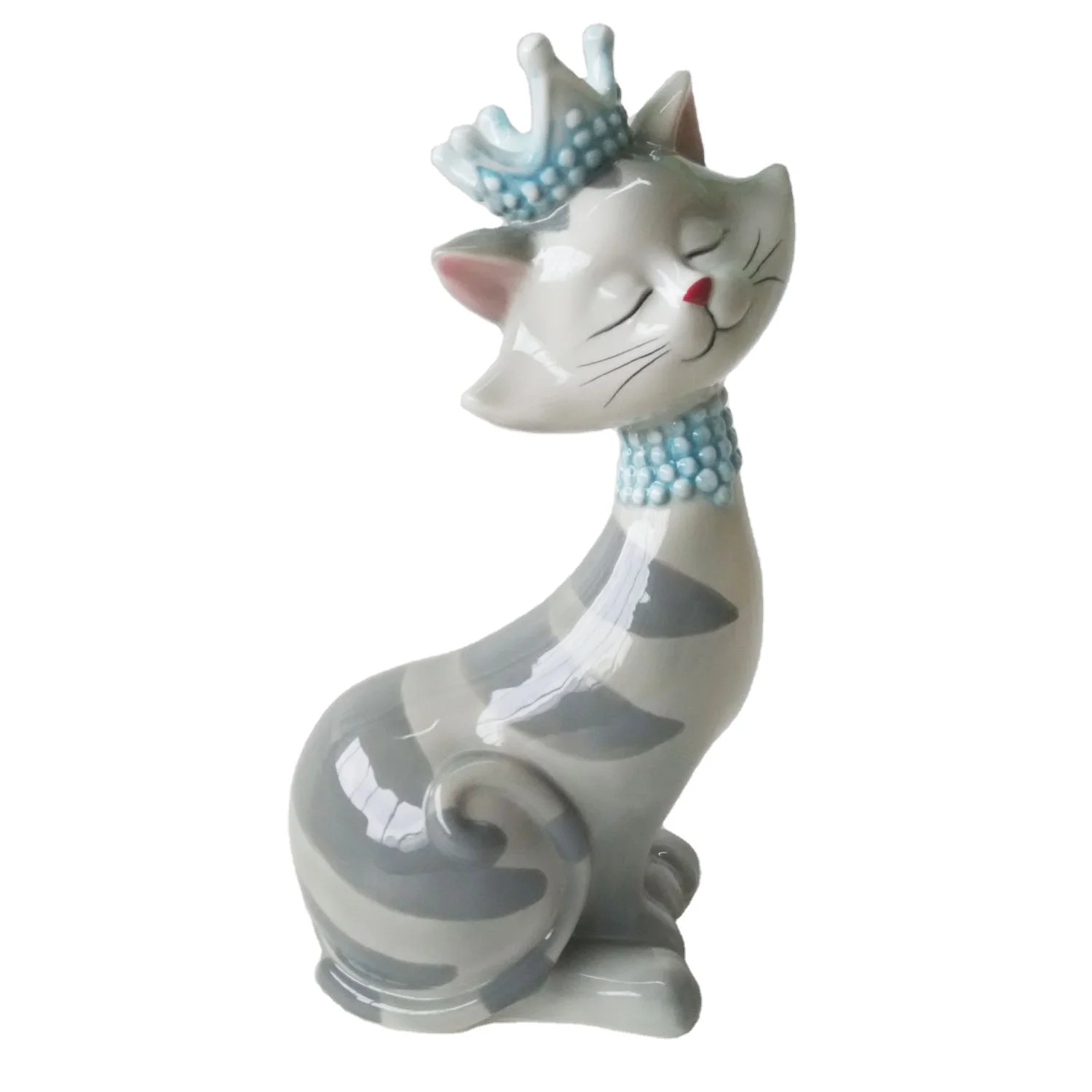 Cat ceramic ornament cats ceramic figures  For home decor
