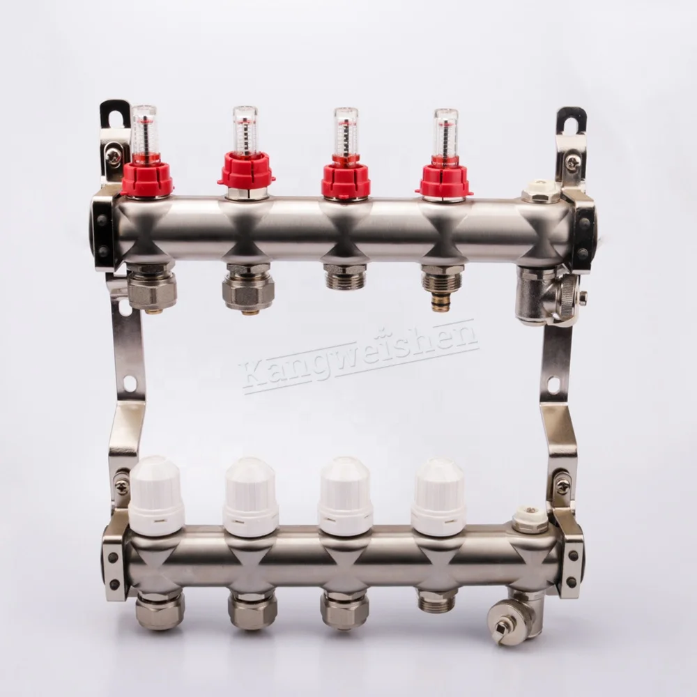 4 port Stainless Steel Water Under Floor Heating System Parts  Manifold