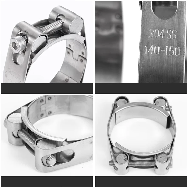 Manufacturer wholesale price double t bolt heavy duty hose slot clamps for exhaust clamps