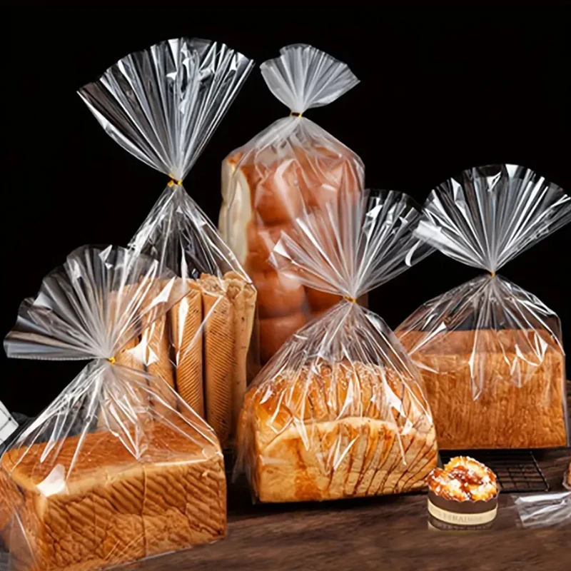 Clear Plastic Flat Treat Bags For Bakery Transparent Toast Bread Packaging Bag BOPP Flat Pocket Baked Food Plastic Bag