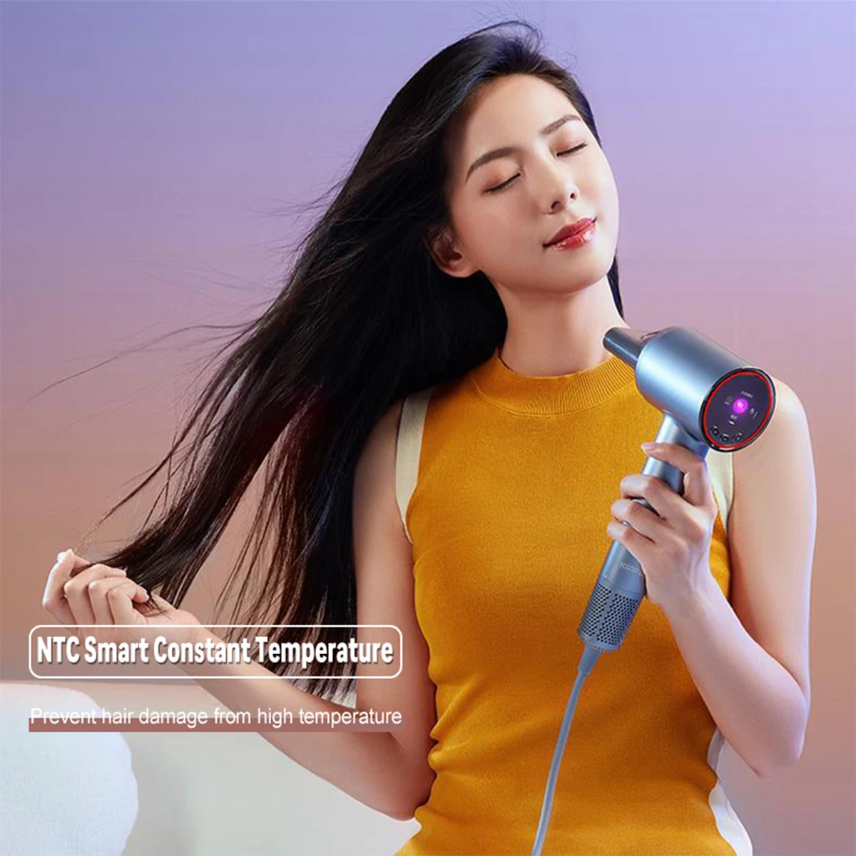 High Speed Brushless Motor Negative Ion Low Noise HD Large Screen Induction Zone Multi Mode NTC Intelligent Hair Dryer