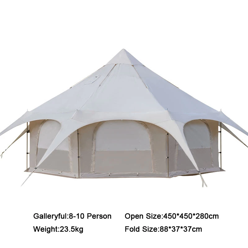 Hot Sell OEM Large Luxury Family Camping Mongolian Tent Indian Waterproof Tent Glamping Bell Yurt Tent