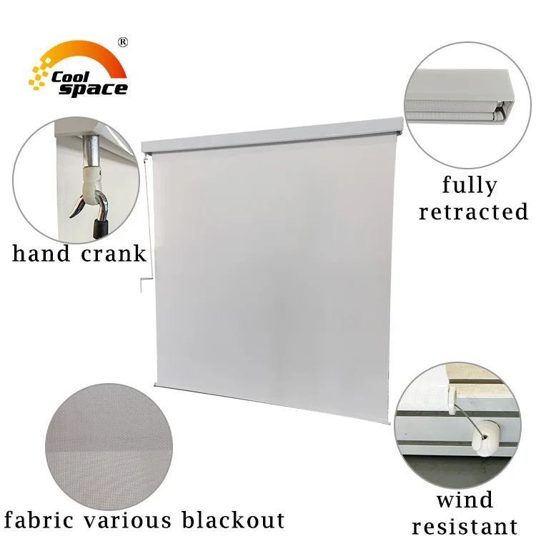 Solar Reflected Waterproof Drop Screen Pergola Side Screen With Visual Transmission