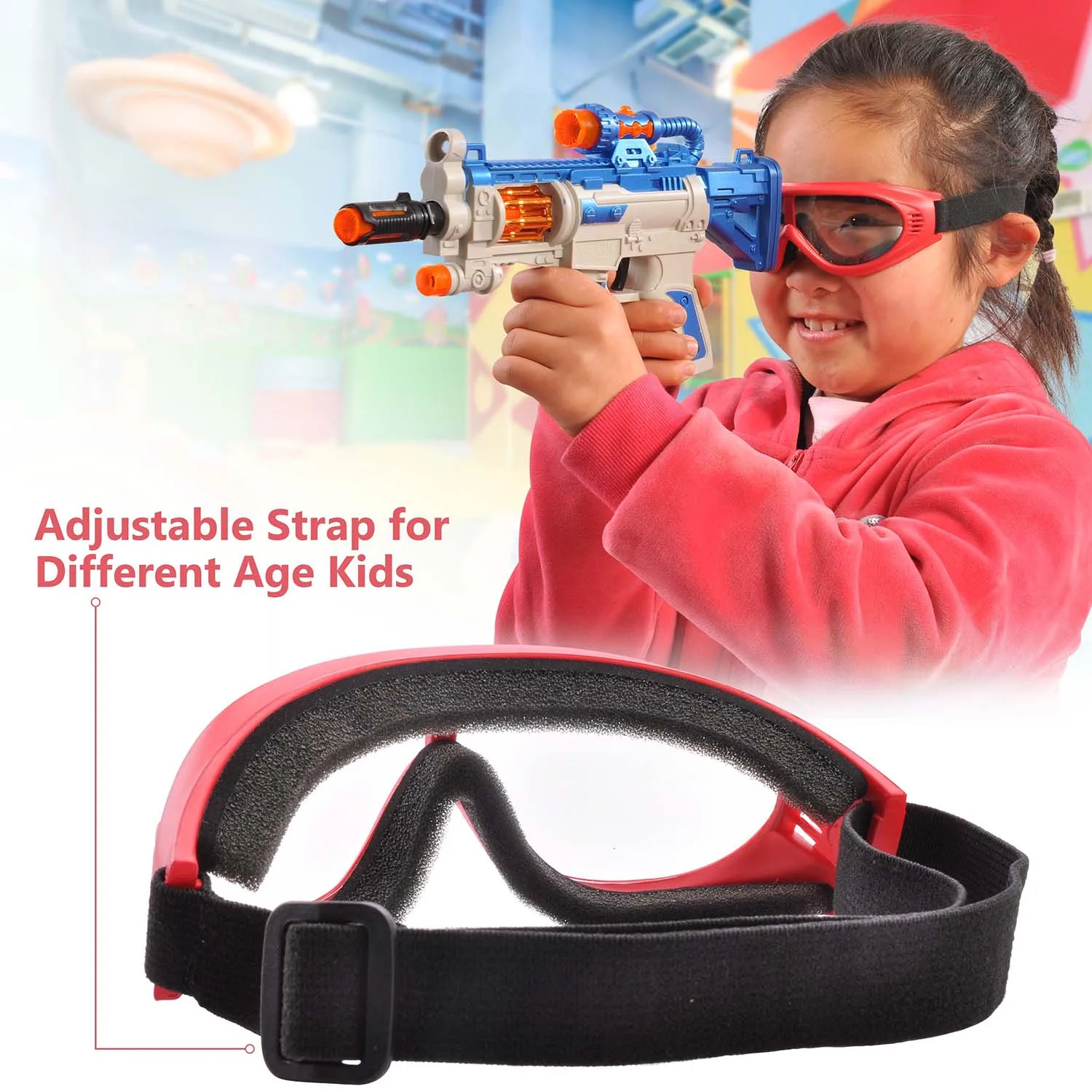 
SAFEYEAR Red Color Child Anti-blue high quality Safety glasses 