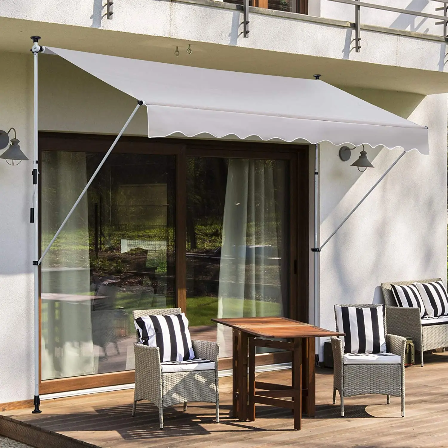 Promotional Wholesales Clamp Awning Balcony Awning Retractable Outdoor Patio Garden Sun Shade Shelter Awning manual retractable