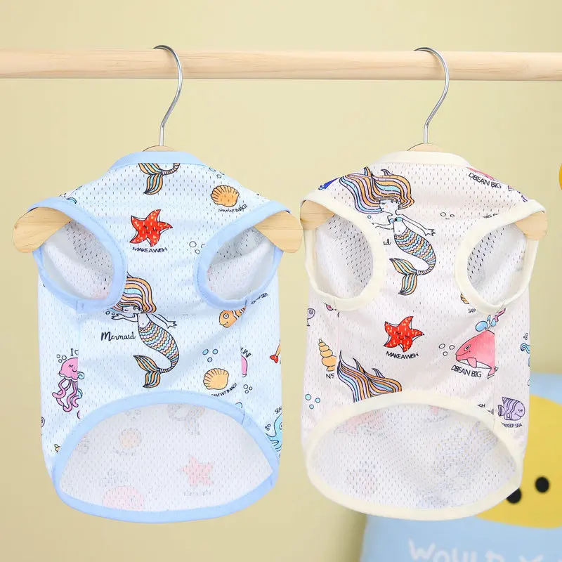 Wholesale Pet Dog Mesh Clothes Vest Sea Style Beach Holiday Small Pet Cat Dog Mesh Clothes Summer for Dogs