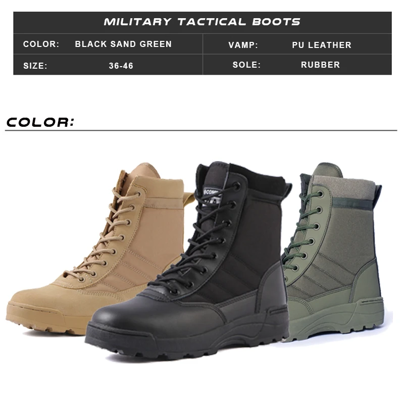 Wholesale Tactical  Botas Militares Boots Army Shoes Military Tactical Combat Boots