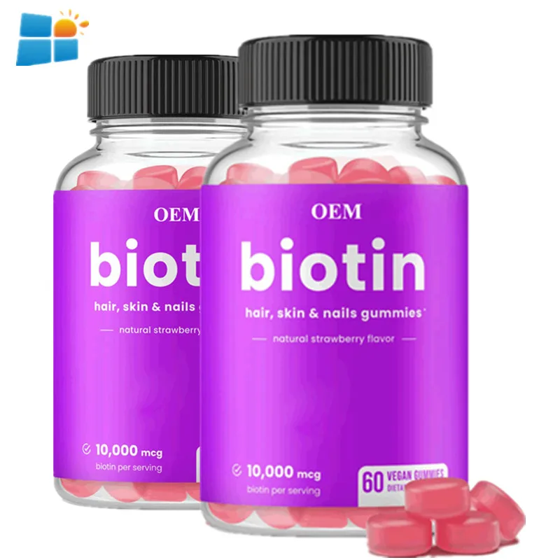 OEM/ODM/OBM Wholesale Hair Skin Nails Biotin Gummies Vitamin Gummy Biotin Collagen Keratin Gummies 10000mcg