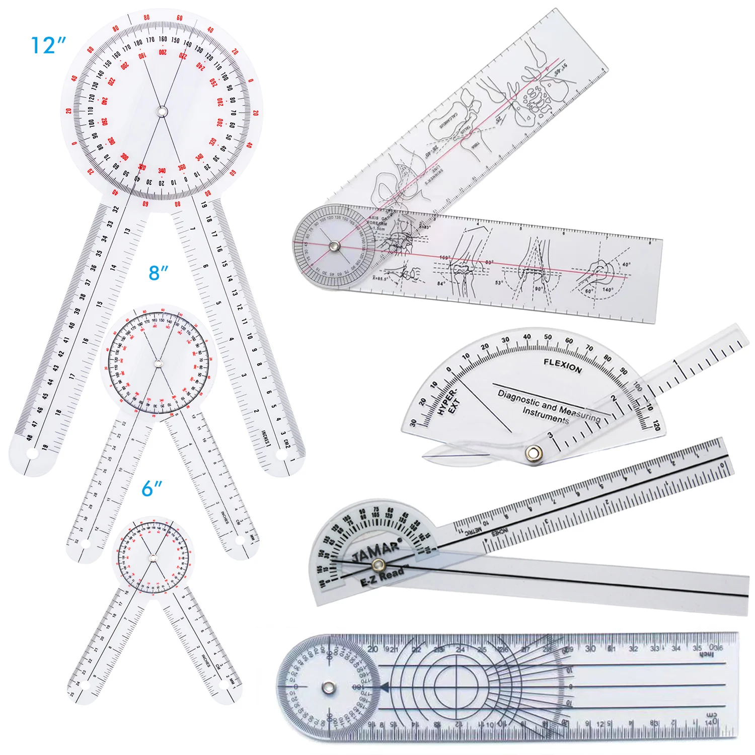 Wholesale Plastic Goniometer Set Customized Medical Ruler for Physical Therapy