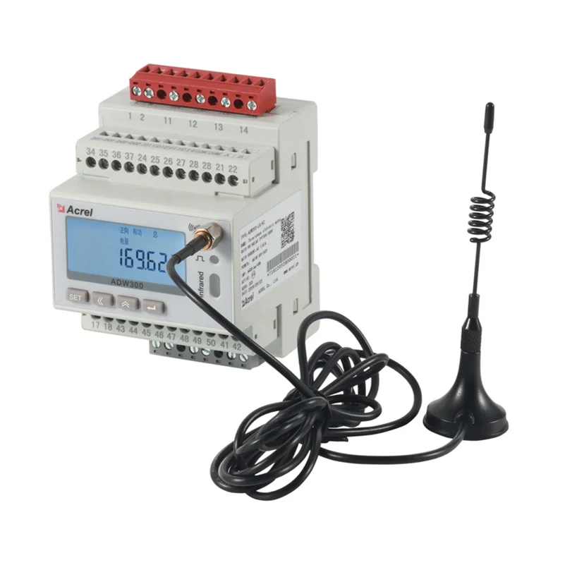 Беспроводной счетчик энергии Acrel ADW300 на din-рейке, с Modbus RS485, 470 МГц