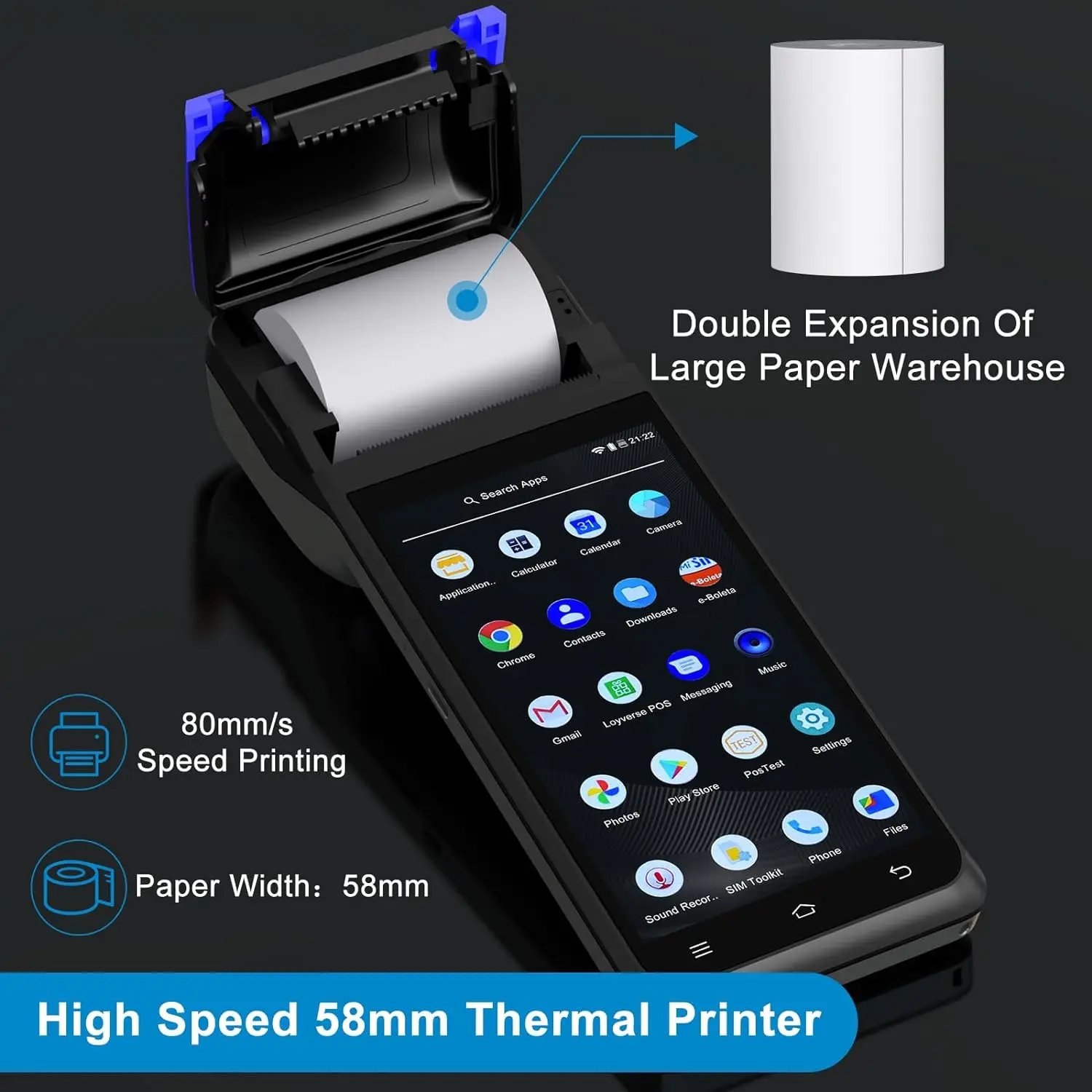 Noryox Nb60 Android 12 3+16GB Pos Terminal 4G Cheap Price 6 Inch Restaurant Pos Machine Wireless Label Printer Pos Terminal