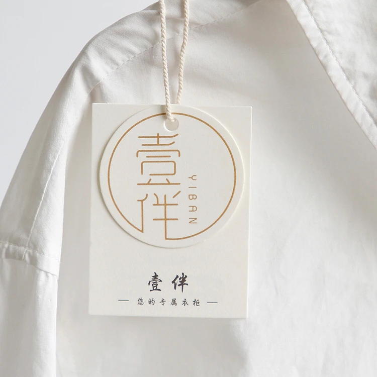 
Good Quality Round and Rectangular Two-piece Suit Cheap Paper Swing Hang Tag Price for Garment 