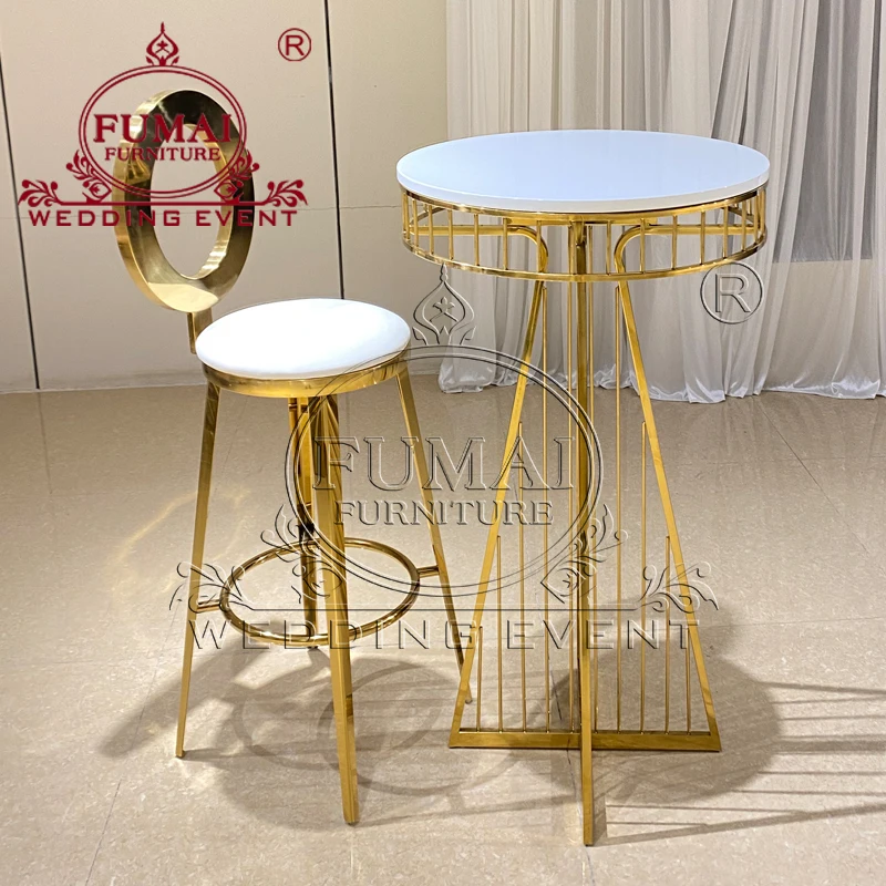 2023 Hot Sale Glass Top Cocktail Round Reception Bar Table For Restaurant