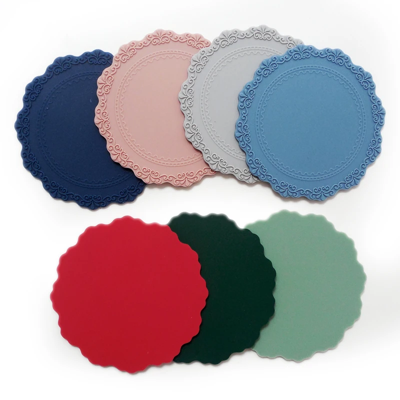 hot round silicone mug coaster coffee cup coaster pad mat