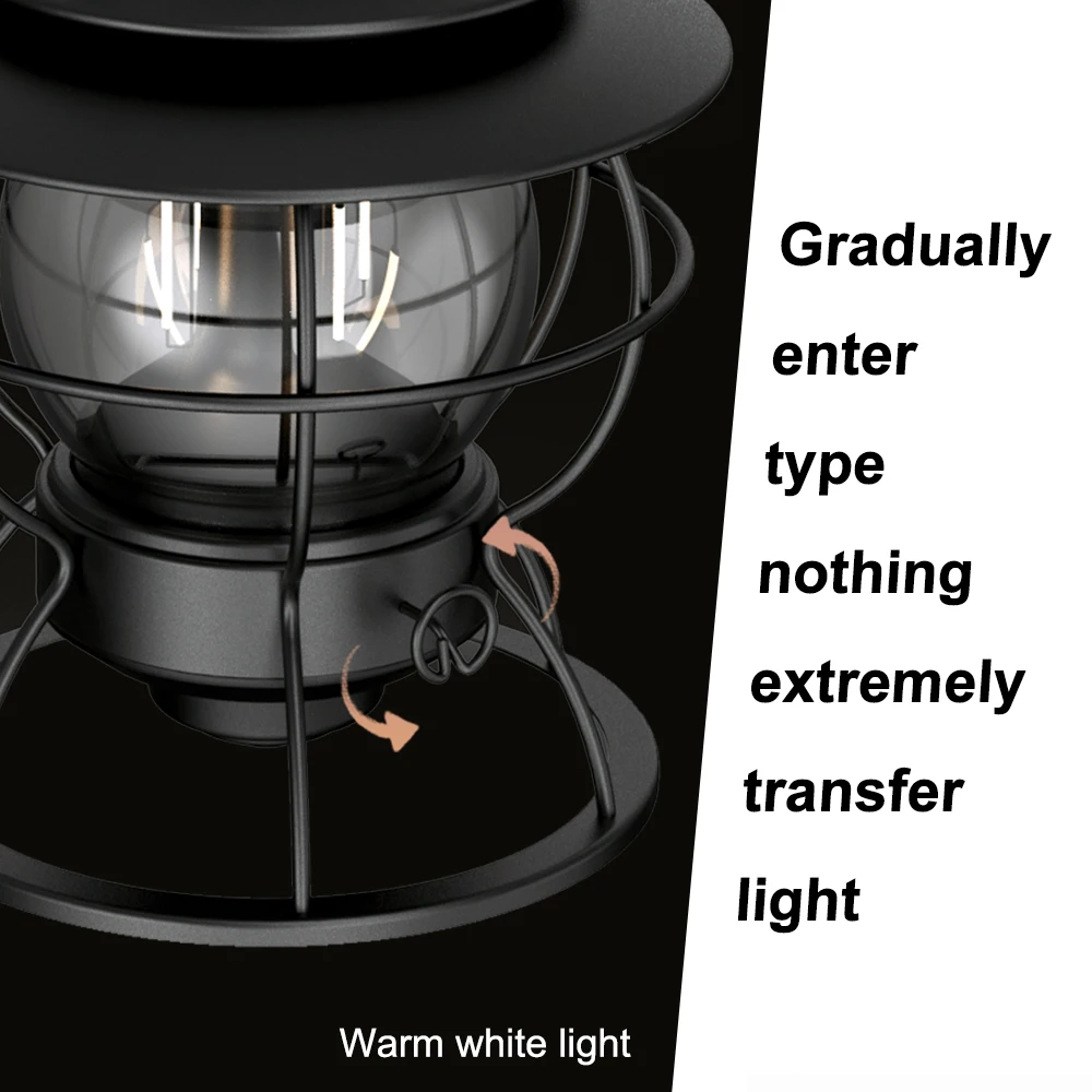Super bright retro portable portable led outdoor waterproof emergency lighting rechargeable camping lamp