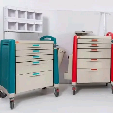 Turkey design Hospital Medical Anesthesia Trolley ABS Anesthesia Cart Medical Crash Cart