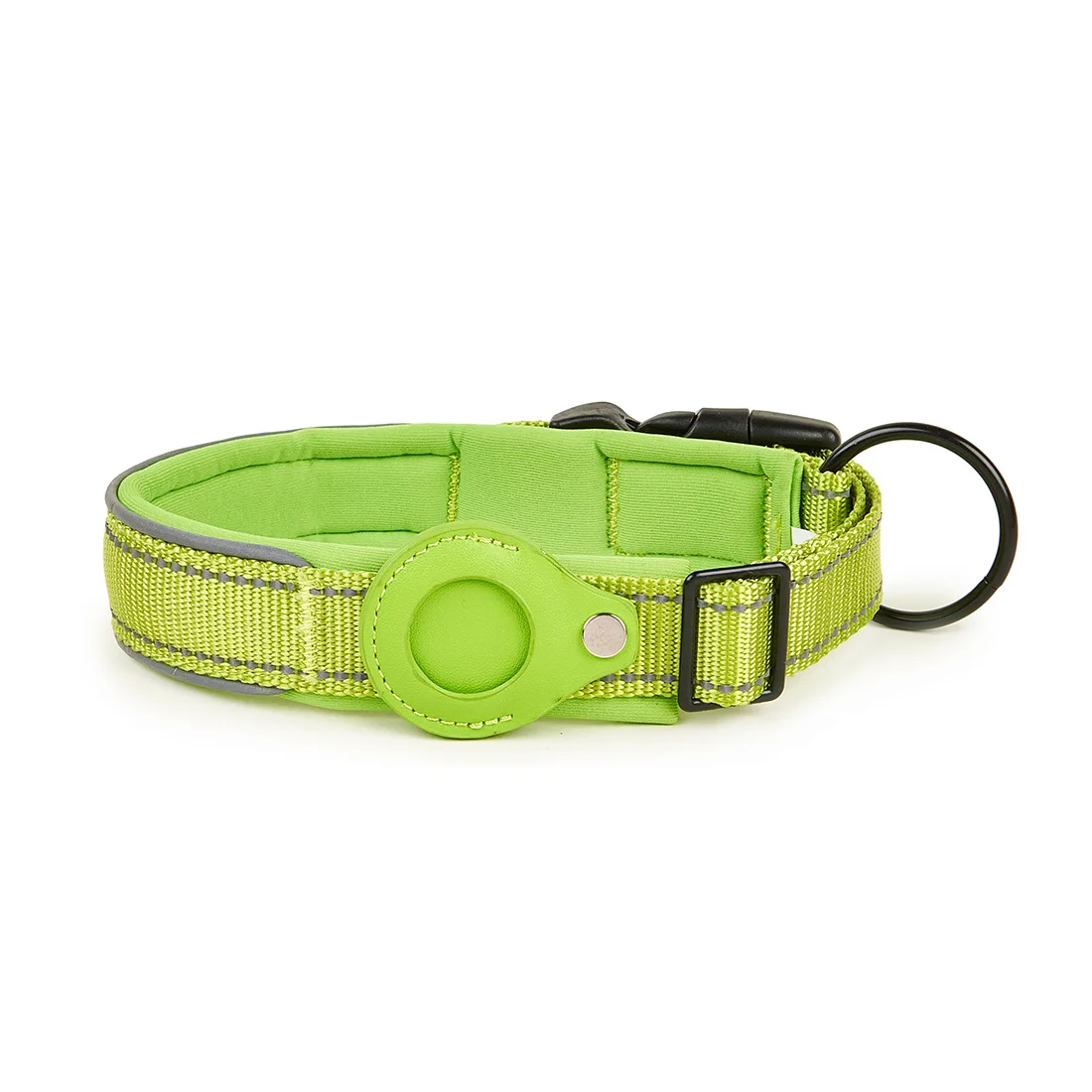 GPS dog Collar Tracker Wholesale Reflective Quick Release Dog Collar with leather AirTag case cover Pet Collar for pet