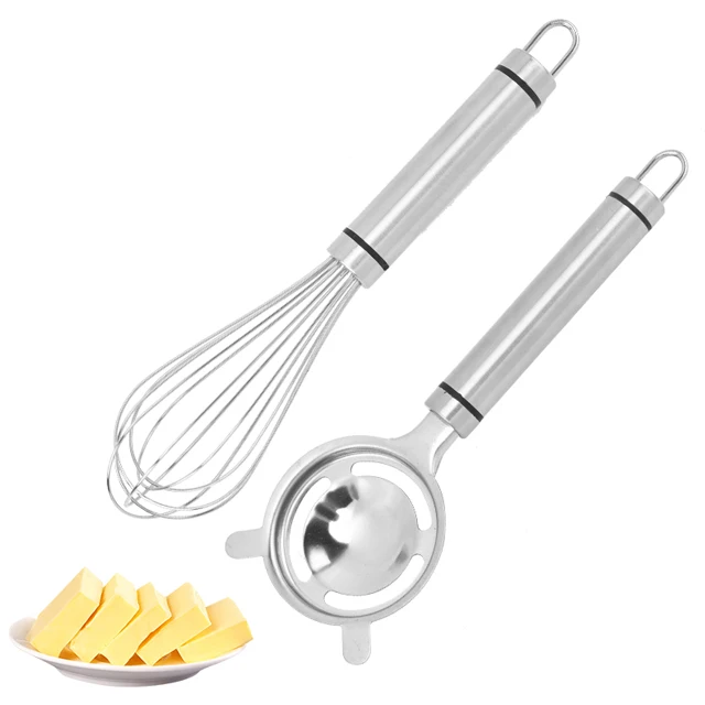 Kitchen Gadget Manual Machine Stainless Steel Cocktails Flour Mixer Beating Whisk Divider Separator Baking Egg Tools Set