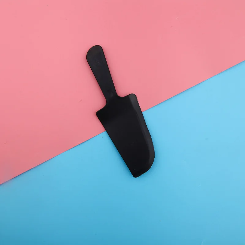 Direct Selling Individually Wrapped Frosted Black Pink Transparent Plastic Cake Cutter Disposable Birthday Cake Knife