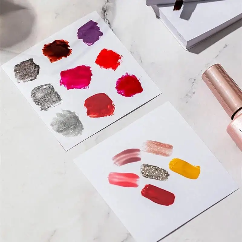 50pcs Disposable Tinting Glue Paper Terable Nail Toning Palettes Nail Polish Color Mixing Tray Waterproof Paper Display Board
