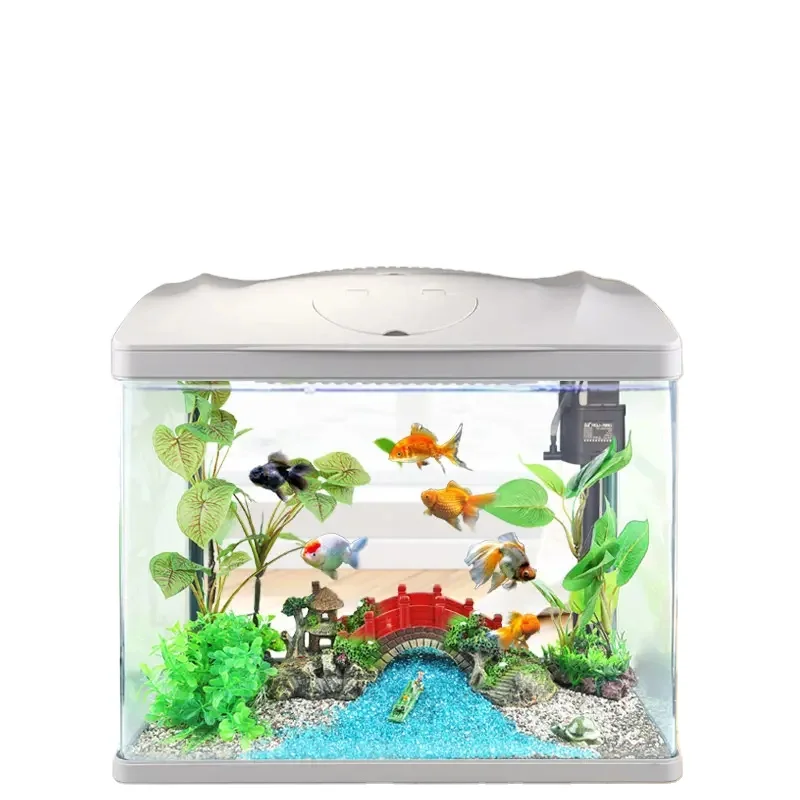 Customizable Mini Automatic Filter Goldfish Tropical Fish Live LED Desktop Fish Tank Aquariums