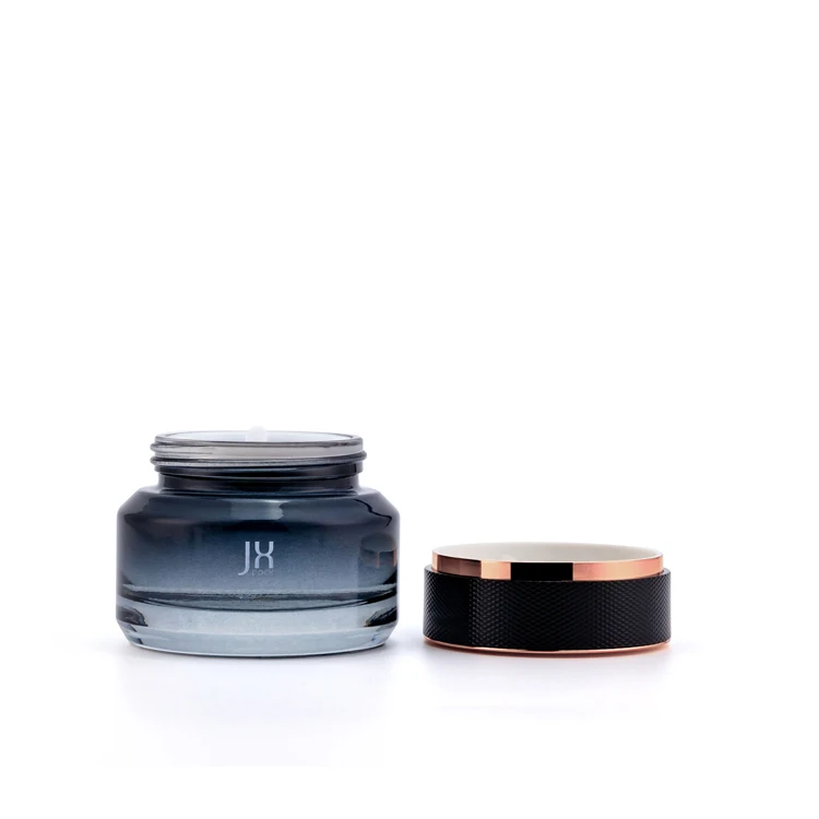 Wholesale high quality black gradient 50g 40ml 100ml 120ml shampoo serum skincare cosmetic glass dropper bottle jar set