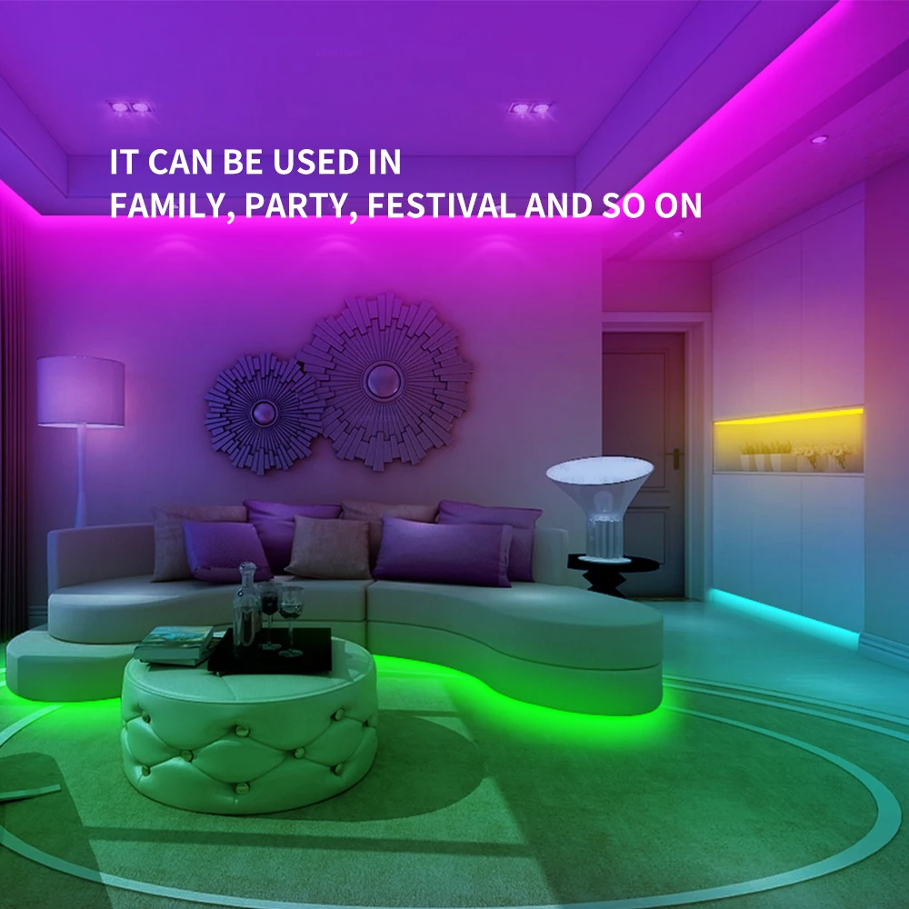 Remote Control Outdoor Dimmable Colorful Light Strip Waterproof Tuya Smart WIFI Wireless SMD Bar Camping LED Strip Light