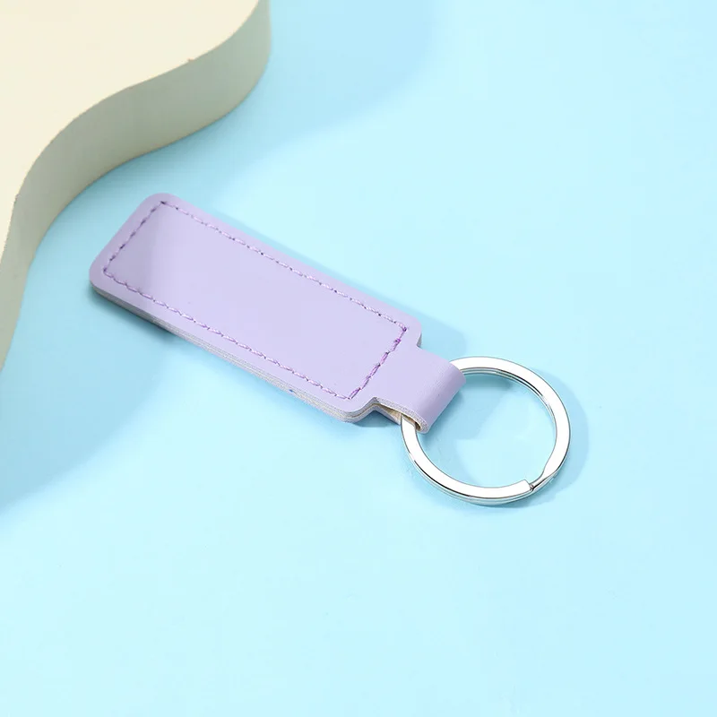 Wholesale Blank PU Leather Keychain  Custom Logo Leather Key Chain