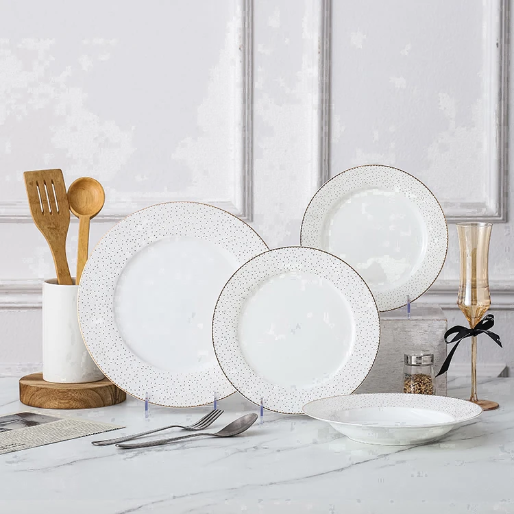 2024 Hot Sale Nordic Porcelain Dinner Dish Round High Quality Porcelain Plate white Ceramic Dinner Plates