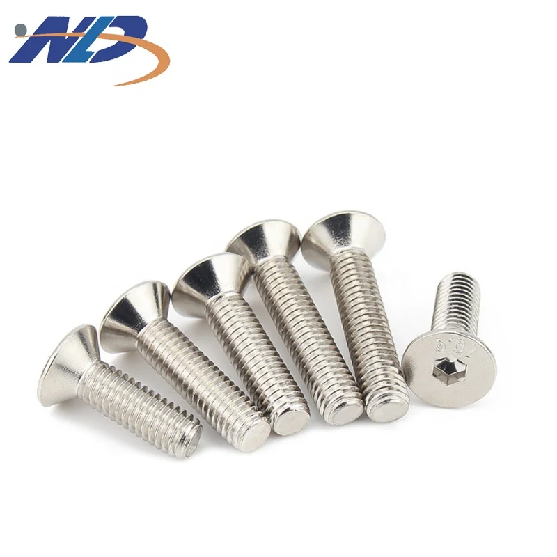 NLD Manufacturers 201304 Stainless Steel Din7991 Hex Socket Flat Head Cap Screw  Flat Head Hexagon Bolts