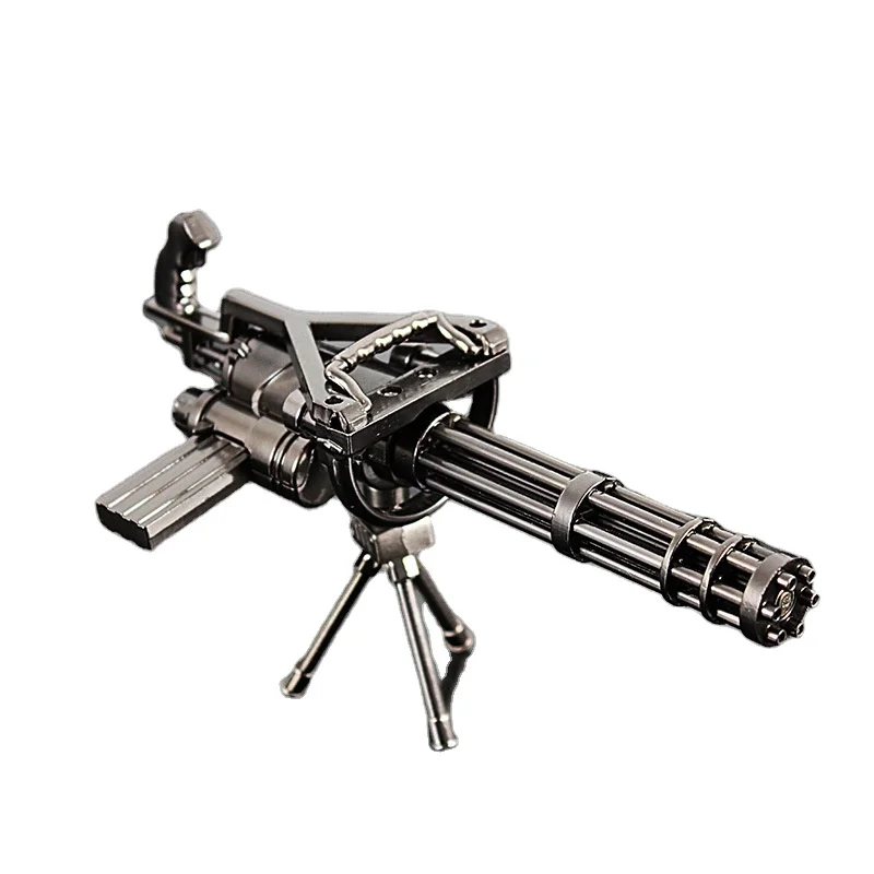 Wowei Peace Elite Rotatable Green M134 Gatling gun alloy model toy decoration crafts