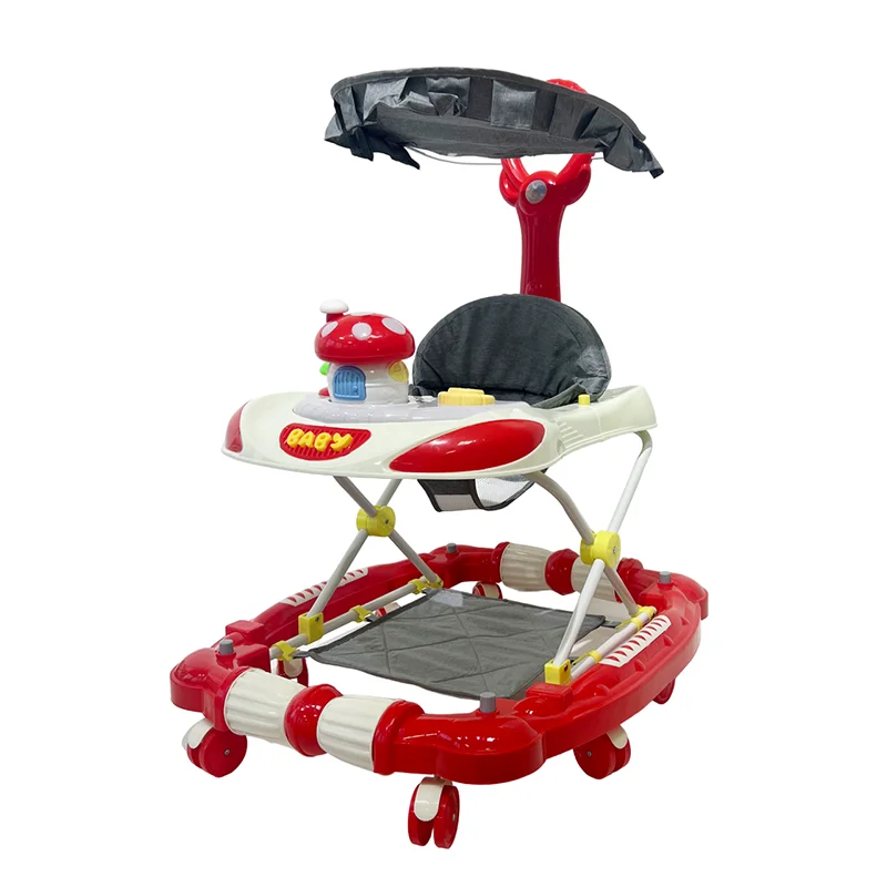 New Outdoor Multi Function Push Handle Baby Learning Walker with Canopy