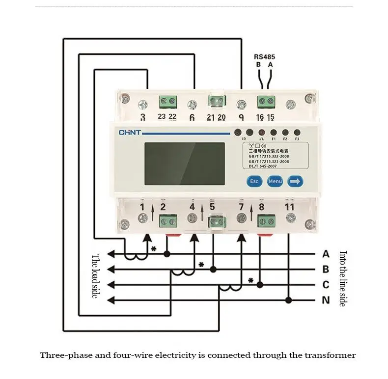 Hot Sale CHINT DTSU666 RS485 220V/380V 5-80A Watt-Hour Meter Intelligent Digital Display Three-phase Miniature Electronic
