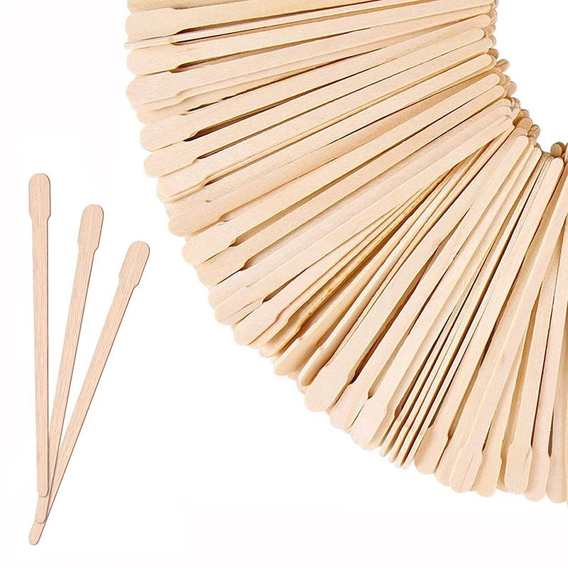 Private Customized Wooden Wax Sticks for Home Spa Body Hair Removal Eyebrow Wax Sticks Small Wooden Wax Spatulas Applicator