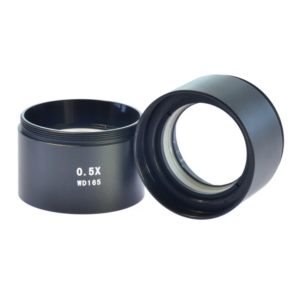 WD165 0.5X Stereo Microscope Auxiliary Objective Lens Barlow Lens with 1-7/8 Inch(M48Mm) Mounting Thread