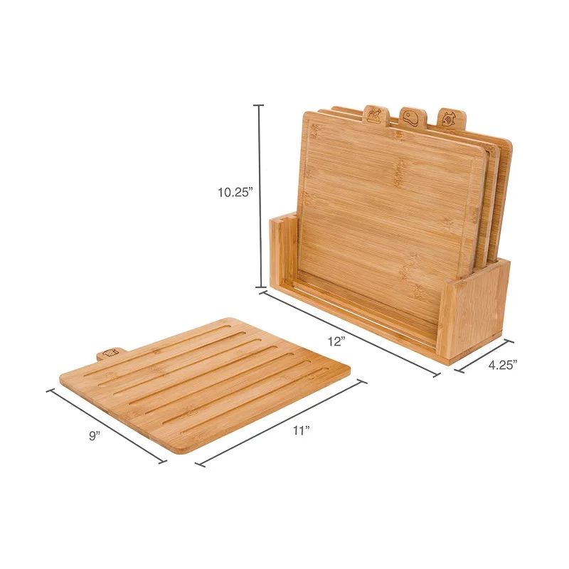 Homsense Wholesale Top Seller  Cutting Board With Box Modern Minimalist Household Bamboo Cutting Board