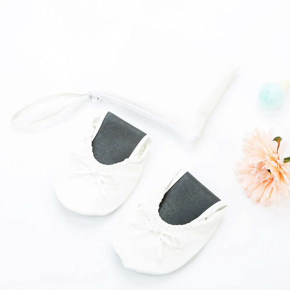 Женские Балетные туфли mengxian, ПУ кожа, плоская подошва, складные, для свадьбы