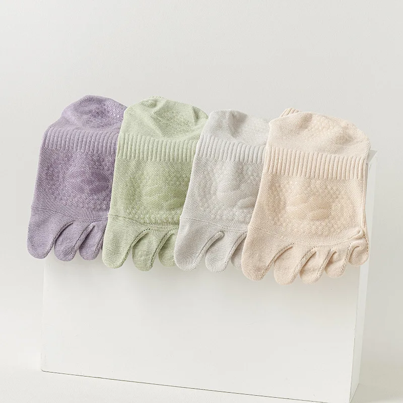 Women Low Cut Colorful Pilates Socks Grip 5 Toe Finger Yoga Socks Non Slip Yoga Socks For Wholesale