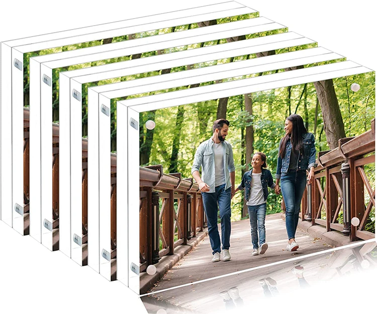 Wholesale Custom Desktop 4 X 6 Inch Sublimation Wedding Picture Frame Clear Square Magnetic Acrylic Photo Frame