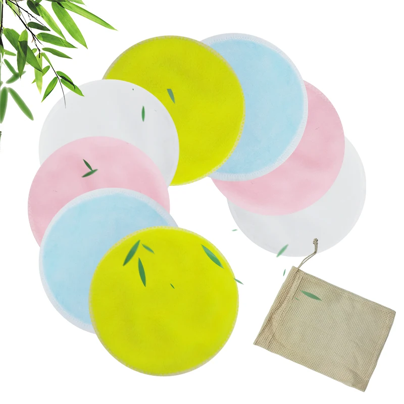 Reusable Facial Cleansing Pads 2-layer Bamboo Crystal Velvet Makeup Remover Pads