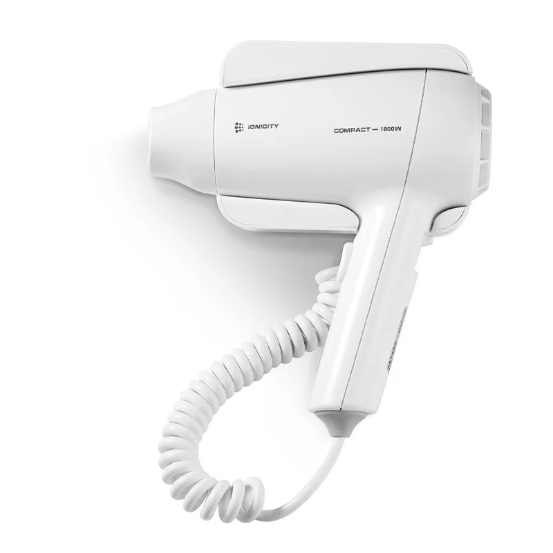 Wall mounted ABS plastic white black 1800W negative ion very power hair dryer for hotel rpm