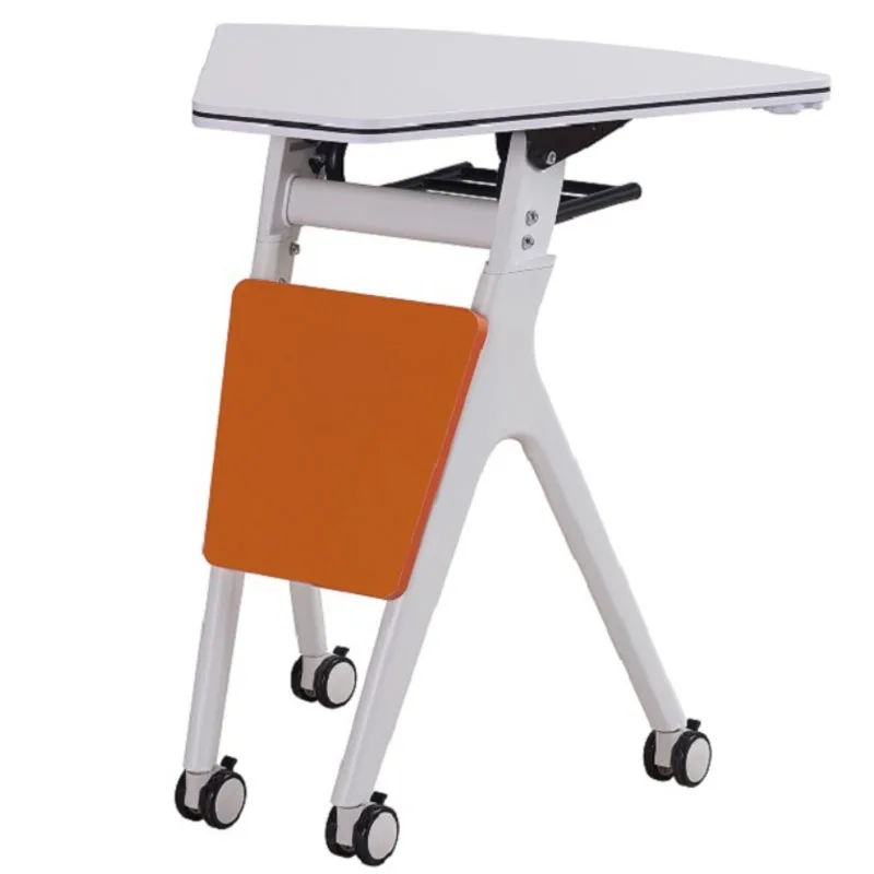 White plastic adjustable office fan shaped meeting room office folding training table