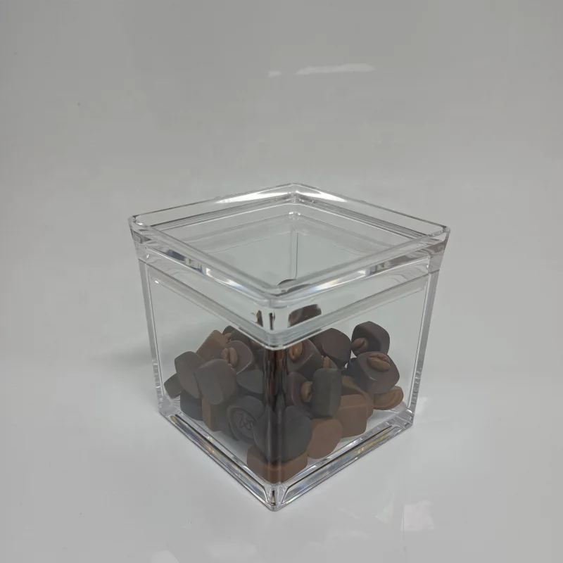 Acrylic Cookie Jar Square Clear Airtight Jar Canister Food Storage Container With Lid for Sugar coffee Spices Nuts Chocolate Tea