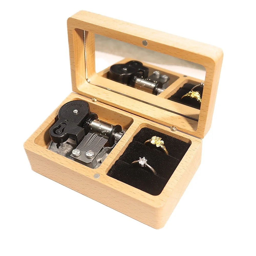 Hot Sale Music Box for High Quality New Arrival Antique Walnut Color Music Box Wooden Hand-cranked Personalizable Gift Music Box