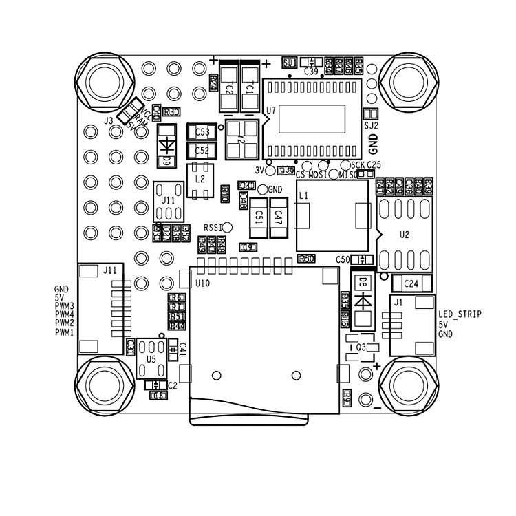 Betaflight OMNI F4 Pro(V2) V3S flight controller has built-in OSD/BEC, suitable for four-axis crossing machines