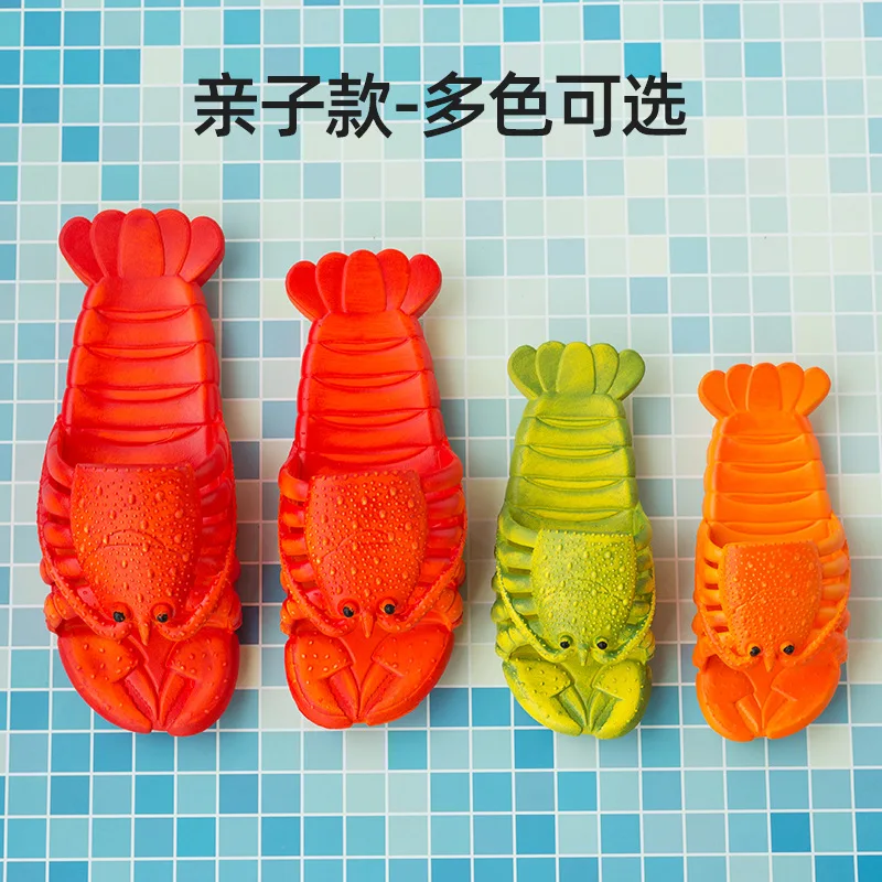 
Creative Lobster Women Men Animal Slippers Cheap Wholesale Pvc Soft House Home Beach Slippers For Kid 