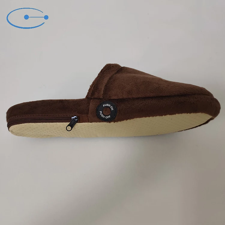 Electric Cordless Battery Power Vibrate Foot Warmer Heat Slide Fur Slipper