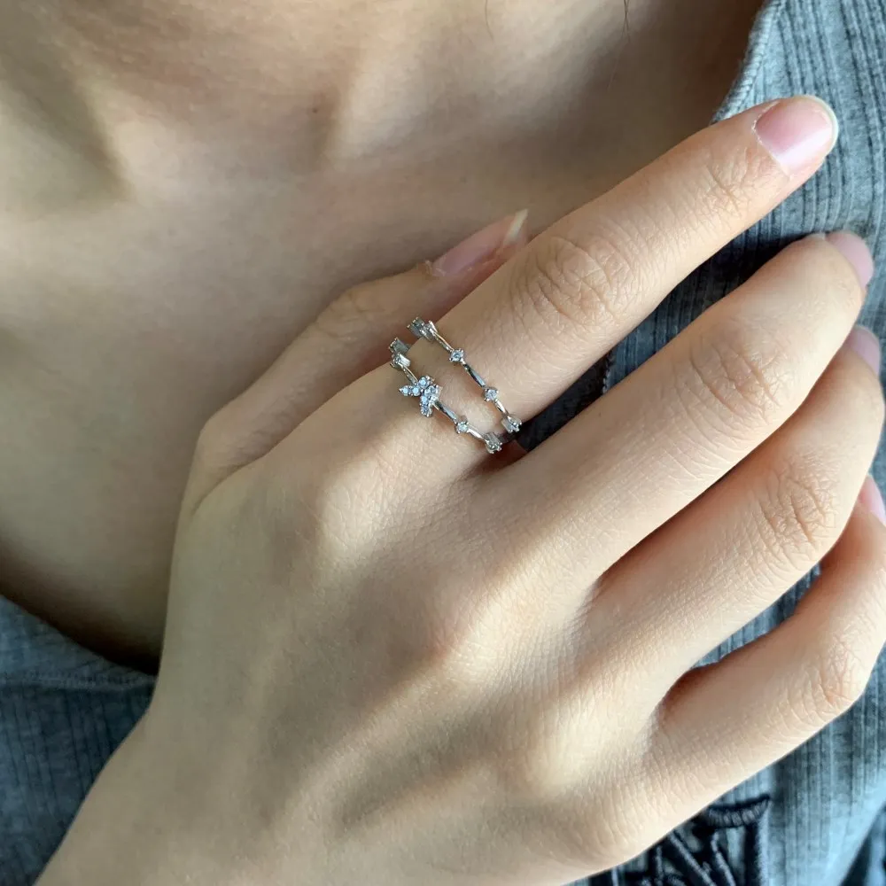 Dylam Moonstone Italian Silver Ring 925 Sterling Shiny Design 18K Gold Plated Adjustable Butterfly Rings Jewelry Women