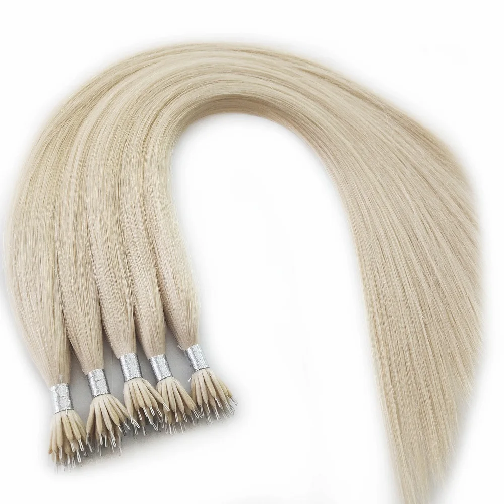 High Quality Wholesale Factory Double Drawn Blonde Nano Ring Loop Remy Human Hair Extension Beauty Products For Women