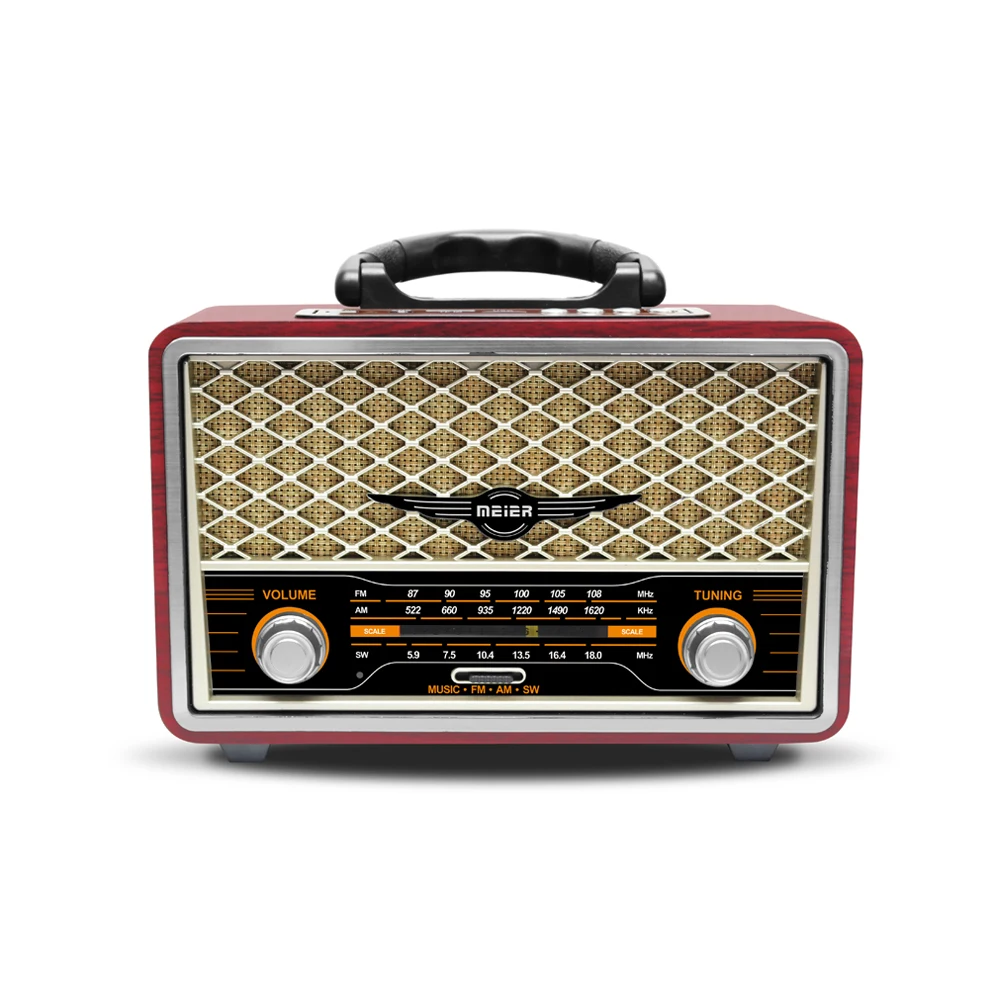 MD511 Meier Kemai china bass short wave am/fm portable tf card antique radio classic vintage retro wooden sw am fm home radio